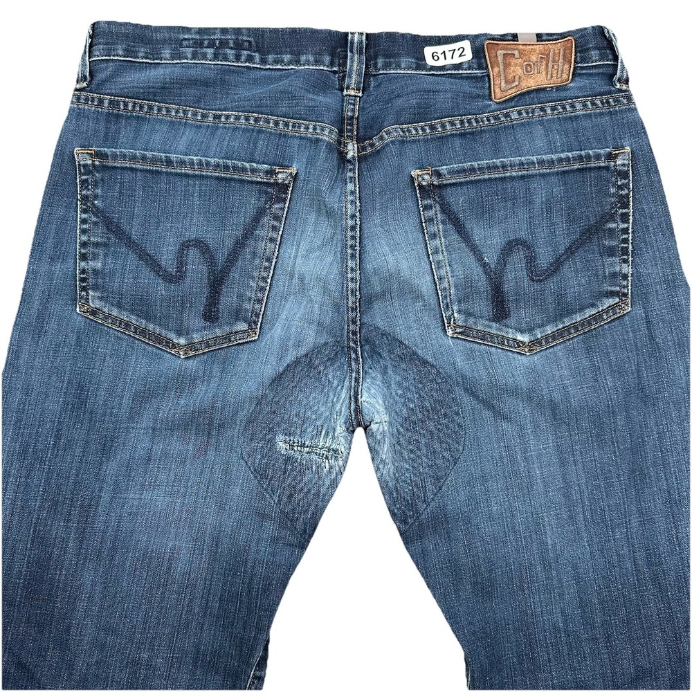 Citizens Of Humanity Sid Jeans Mens 34x34 Distressed Blue Repairs Patches USA
